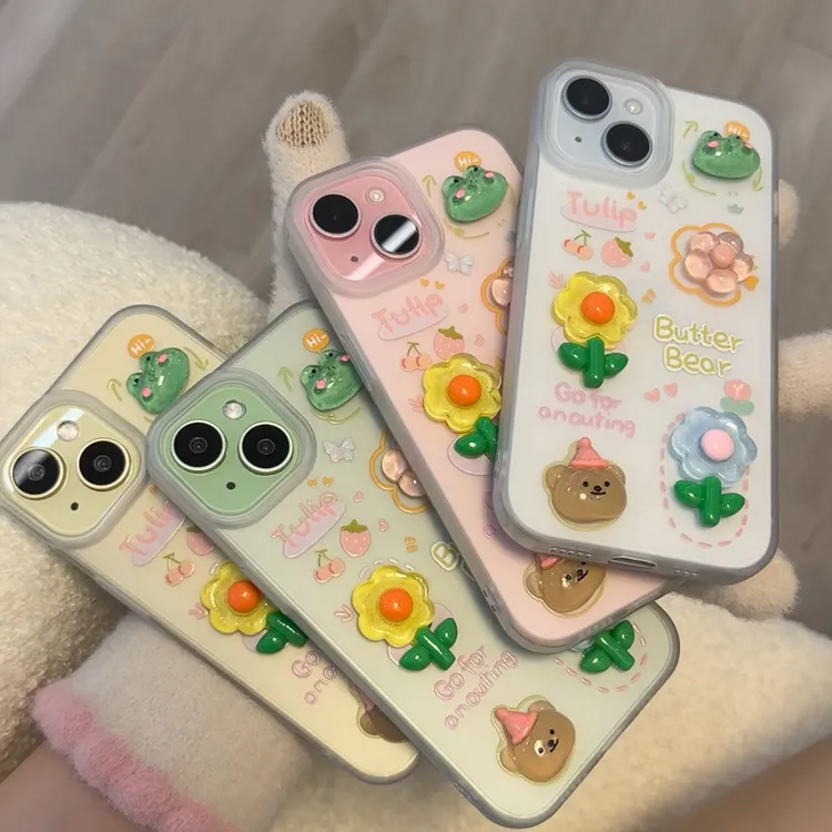 欧克里里青蛙花苹果14iPhone15立体新款13/12/11promax手机壳创意