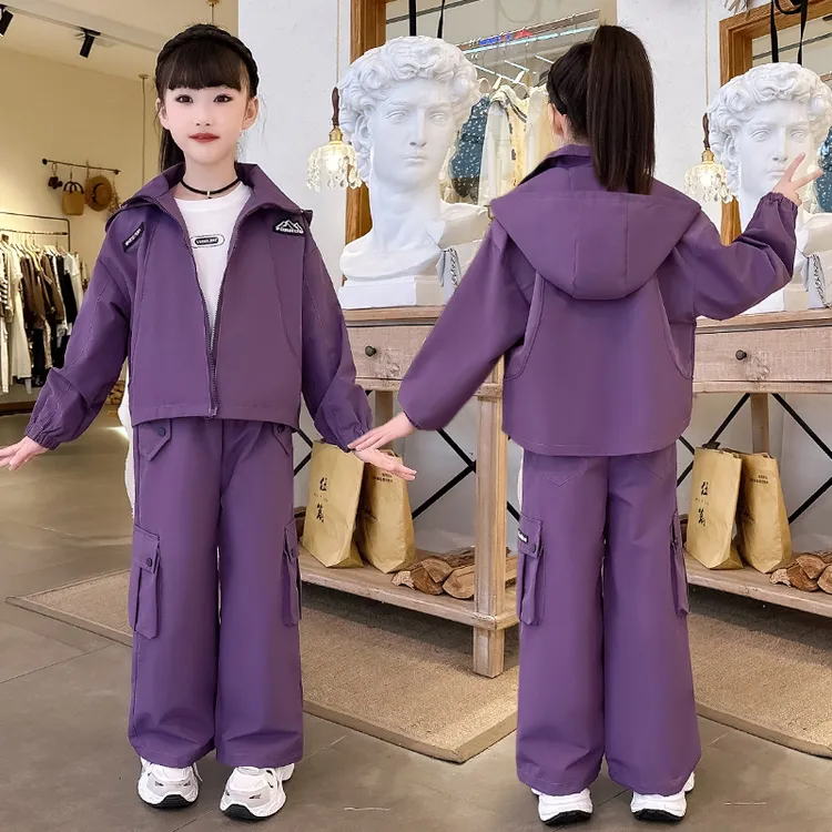 女童春秋套装2025韩版洋气运动休闲秋季时髦中大童儿童秋季套装