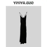 yiyiya.Guo艺艺吖/黑色吊带连衣裙2024717