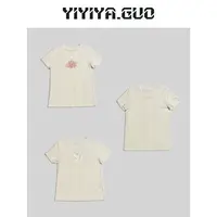 yiyiya.Guo艺艺吖/【喜扇·福碟·如意】白色短袖上衣2024646