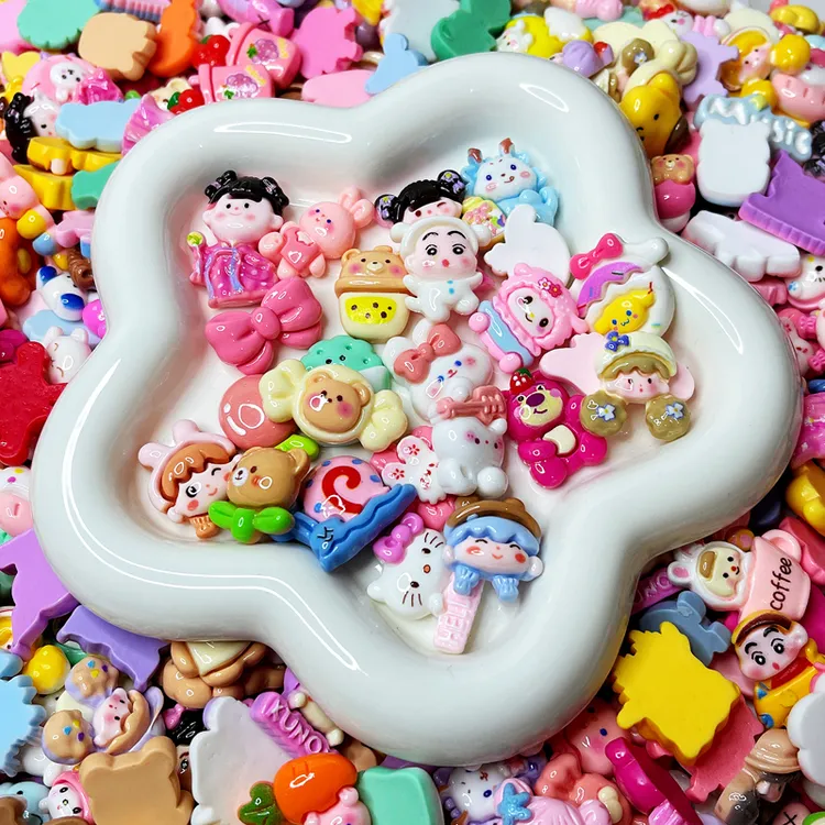 精品高货高亮卡通奶油胶发夹diy配件手机壳包发饰发绳洞洞鞋装饰