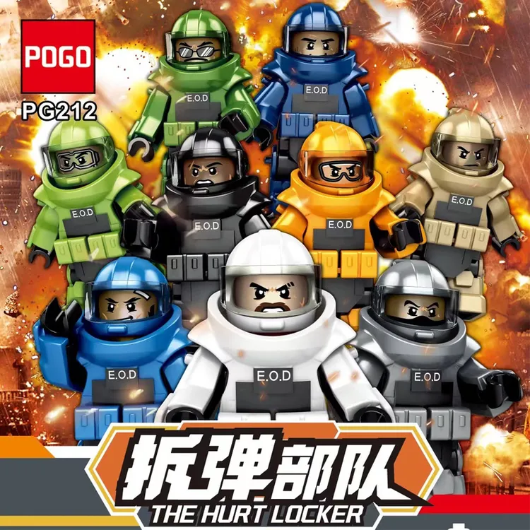 POGO拆弹专家积木小人仔盲袋moc第三方防爆服排雷兵防爆部队玩具