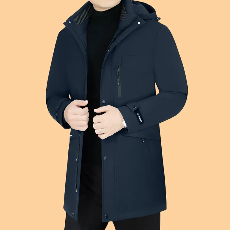 2025新款秋冬季男款羽绒服中长款可拆内胆中年爸爸冬装防寒外套男