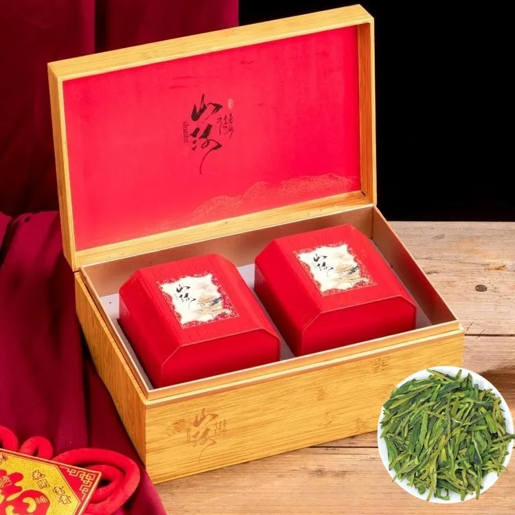 龙井茶叶礼盒装春节送礼浓香型明前杭州嫩叶绿茶罐装礼品茶定制