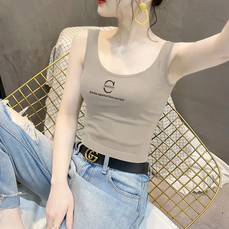 单/新款显瘦吊带背心夏季2025欧若风修身美背无袖小众短款上衣