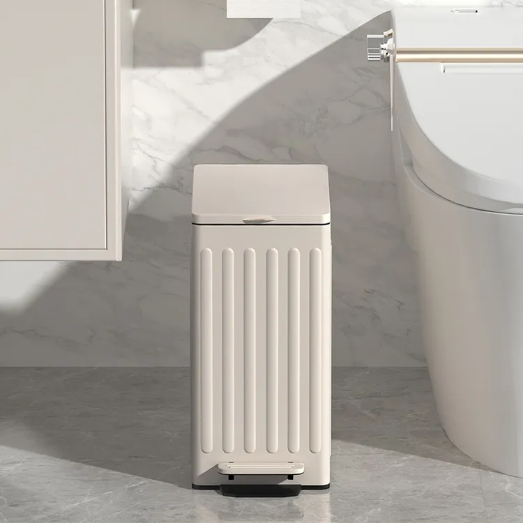 卫生间轻奢垃圾桶带盖厕所专用客厅卧室夹缝家用脚踏式长方形窄缝