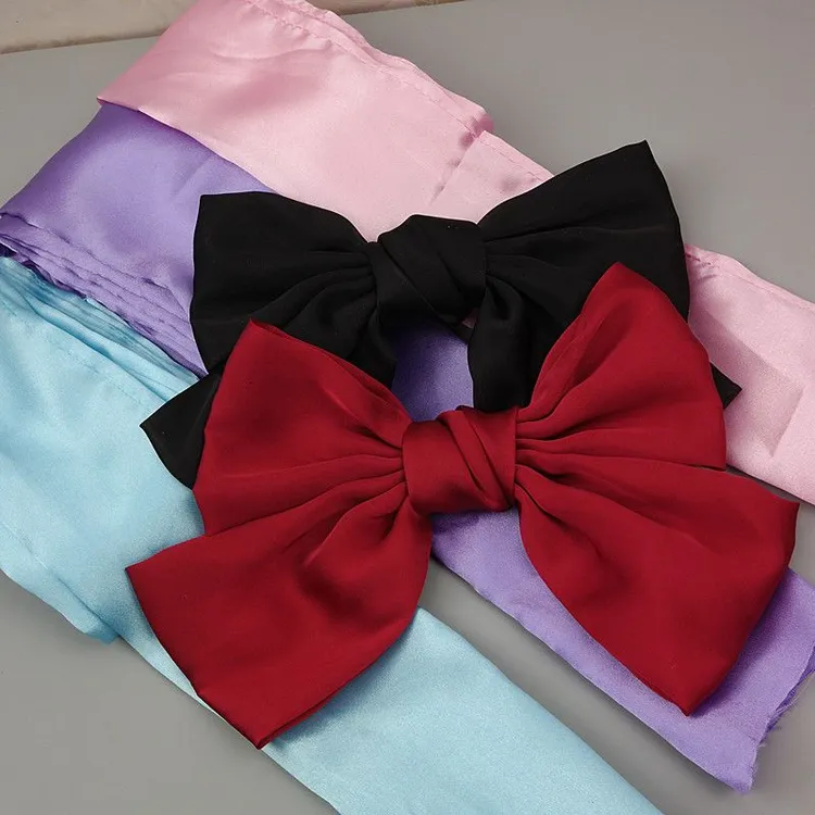 玖阁家7cm宽缎面在逃公主蝴蝶结发夹筒子布手工diy抓夹发夹布料