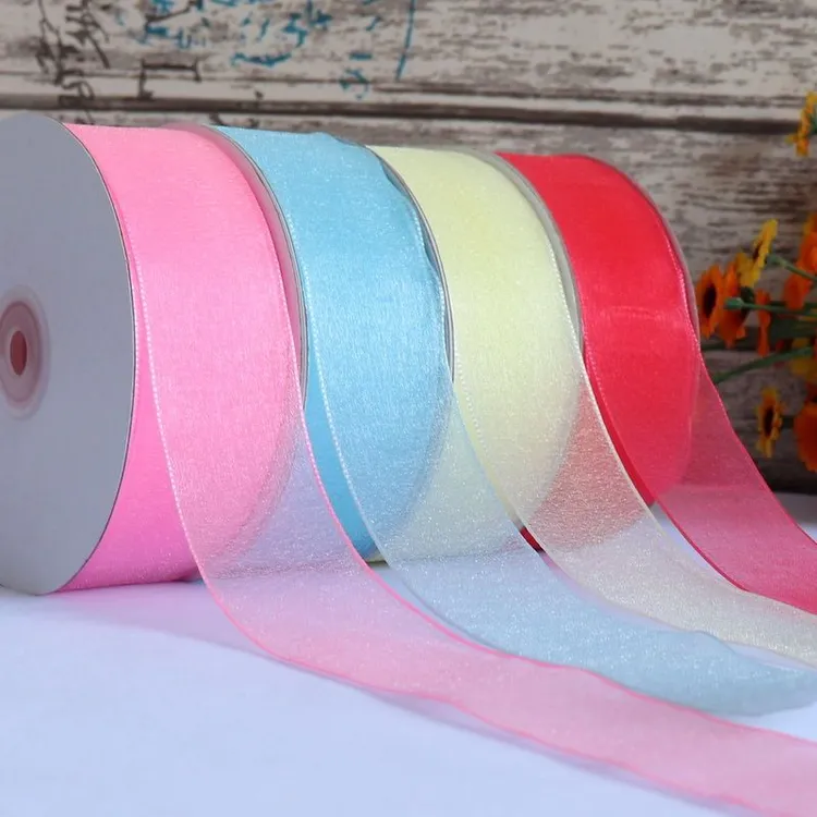 《拍3送1》4厘米珍珠纱45米雪纱带 鲜花礼品包装手工发饰蝴蝶结材料