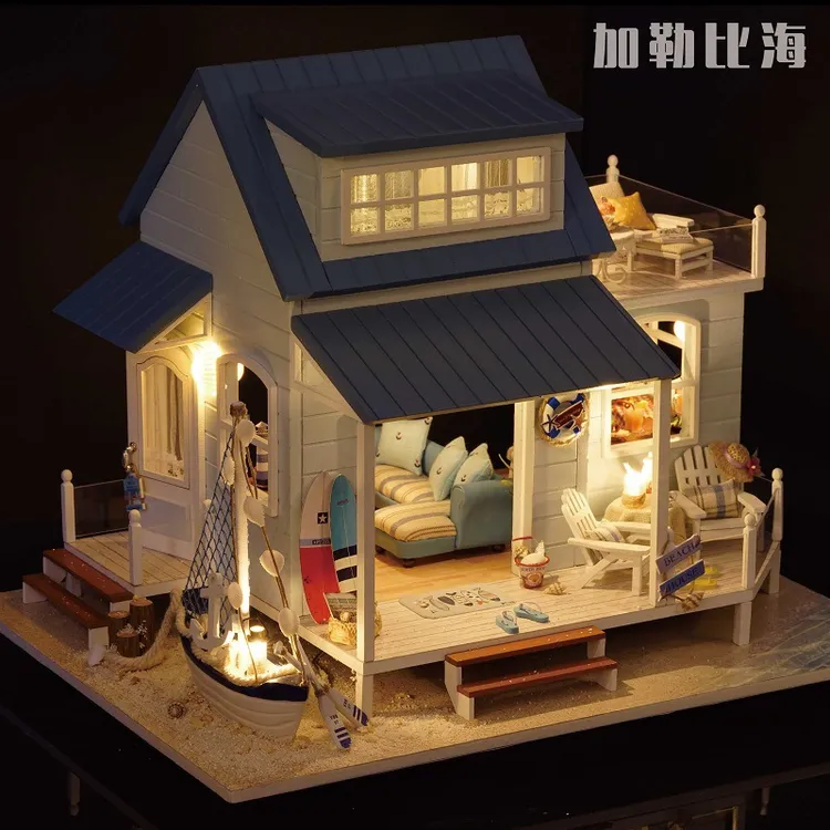 智趣屋女孩玩具手工diy小屋拼装大别墅建筑创意拼装模型生日礼物