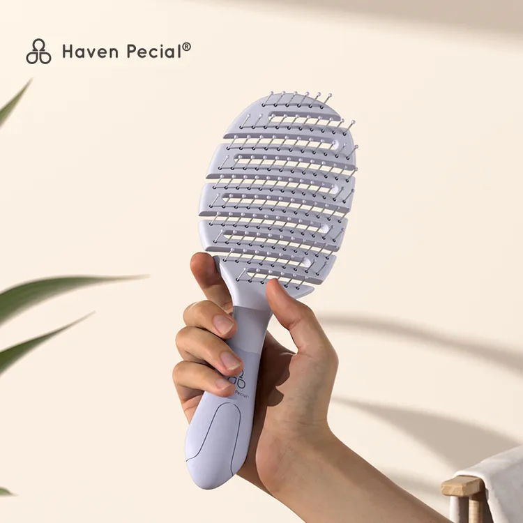 Haven Pecial梳子顺发梳按摩梳紫色骨梳高回弹不伤头发梳子蓬松梳