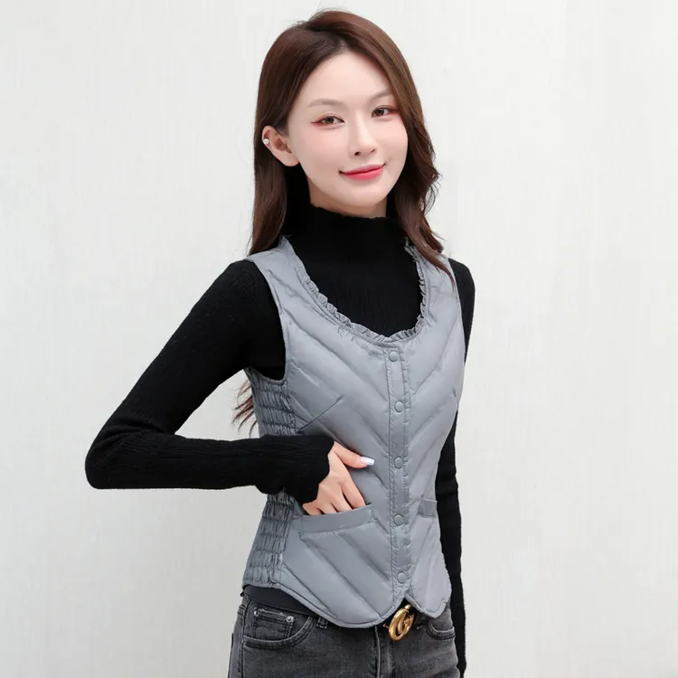 马甲女2025年新款羽绒背心轻薄内穿保暖贴身女士打底内胆小马甲冬