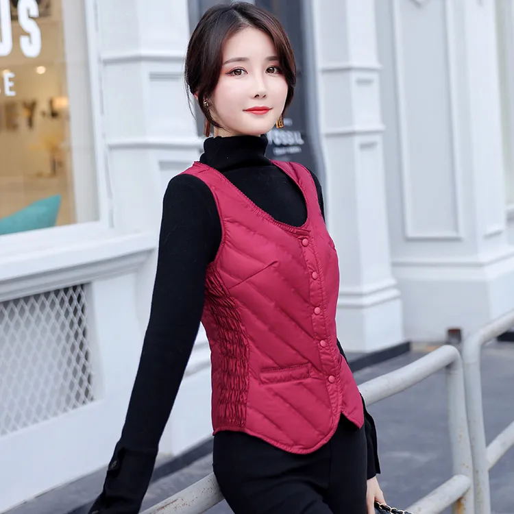 马甲女内穿轻薄修身贴身坎肩保暖羽绒小背心内胆2025年新款秋冬季