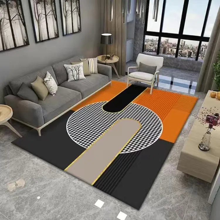 客厅茶几大地毯卧室地毯书房餐厅地毯圆圈千鸟格网红简约耐脏