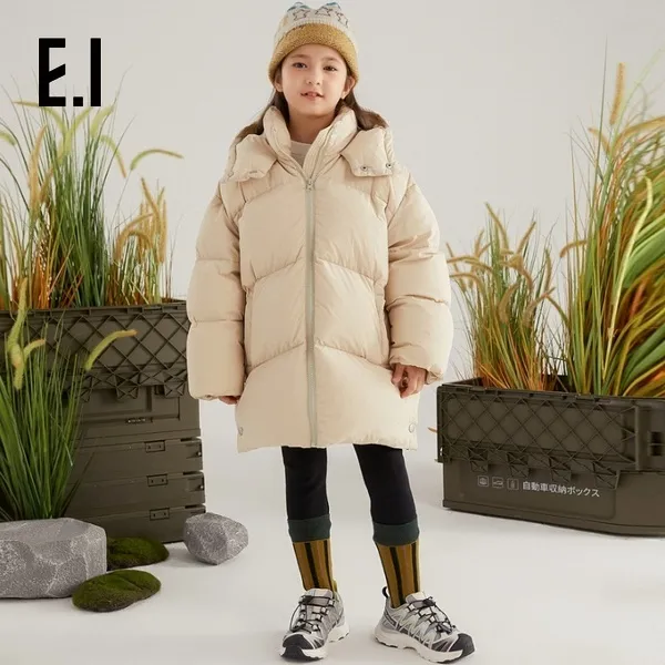 E.I【反季】童装儿童中长款加绒加厚羽绒服冬装D8234101222