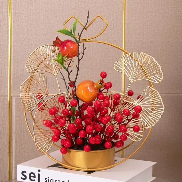 酒柜玄关电视柜红果摆件