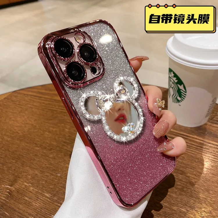带镜子15pro苹果14手机壳iPhone13promax新款12全包镜头11 xr/xs