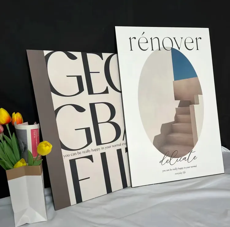 客厅卧室摆件桌面摆画无框画字母文艺装饰画简约北欧冷淡风家居