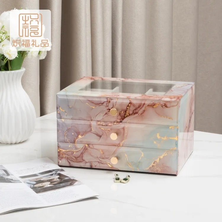 首饰盒/箱 炽福设计师家用法式轻奢饰品盒精致首饰盒新婚礼物闺蜜