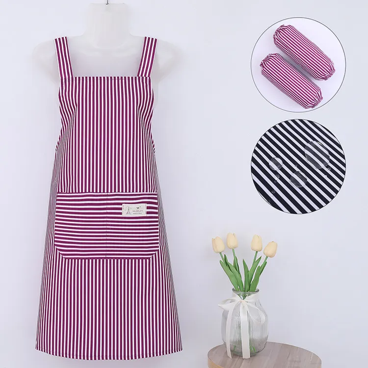 【防水围裙+套袖】时尚防水防油围裙餐厅厨房做饭防污围腰工作服