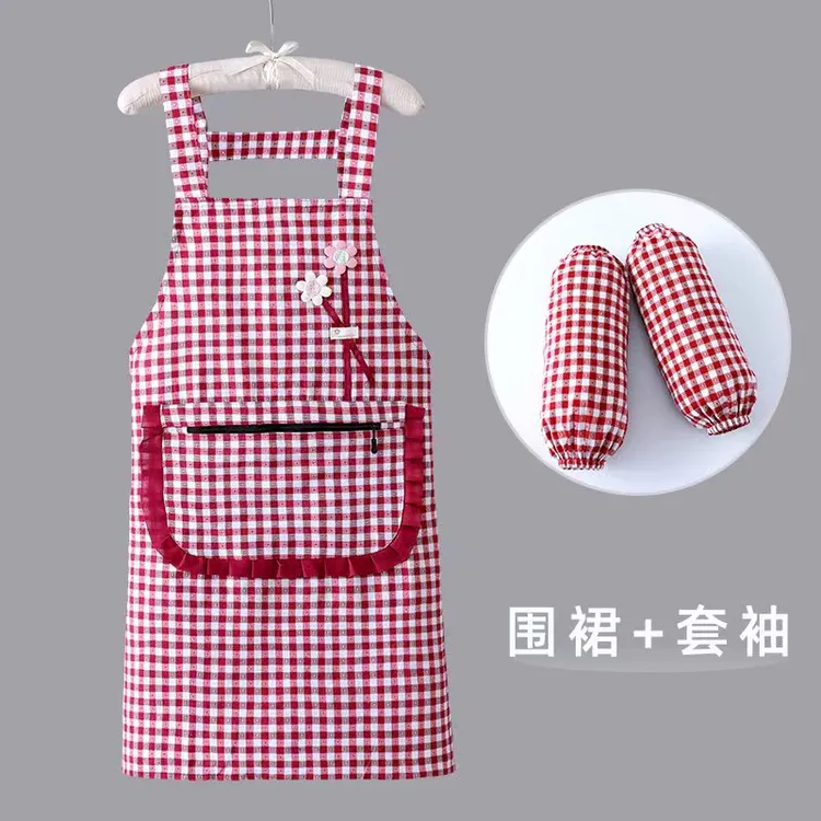 【围裙+套袖】洋气时尚围裙透气成人家用做饭防油防污韩版女工作服