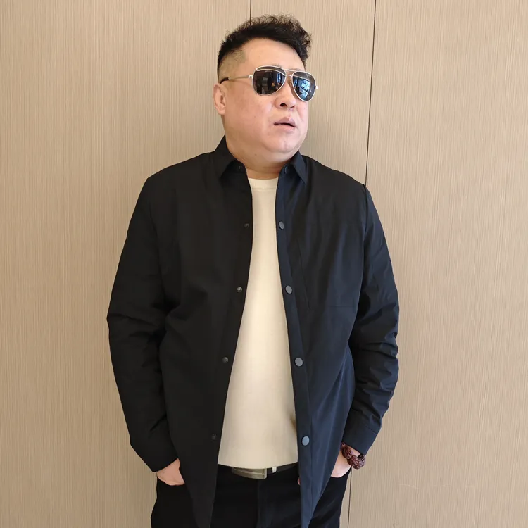 轻奢男士大码秋冬时尚百搭加肥加大翻领商务休闲羽绒服大码男装KP