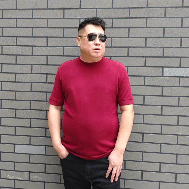 男士加大秋冬时尚百搭轻奢潮流暖姜绒休闲圆领宽松纯色男打底衫DJ