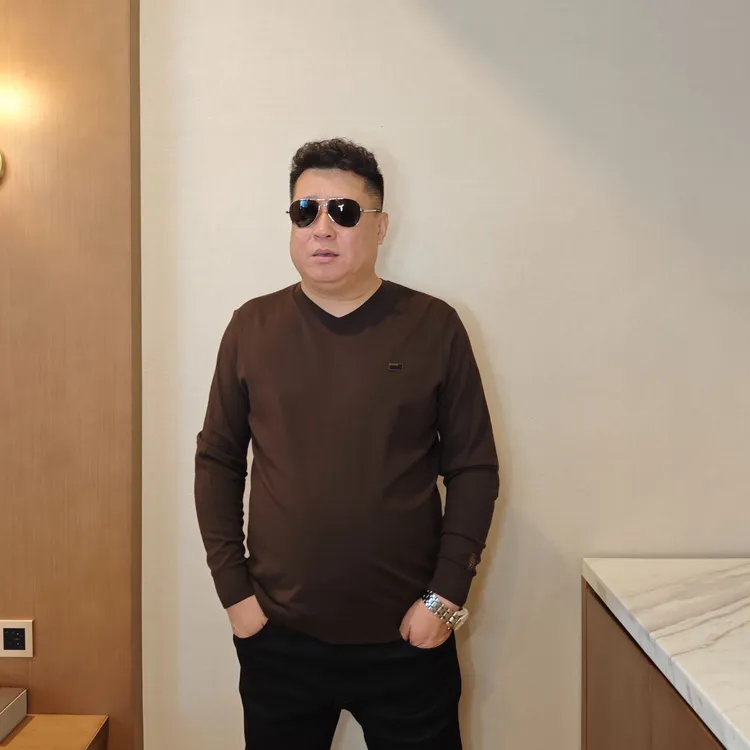 男士时尚百搭秋季大码潮流轻奢长袖商务加大V领针织衫宽松保暖DS