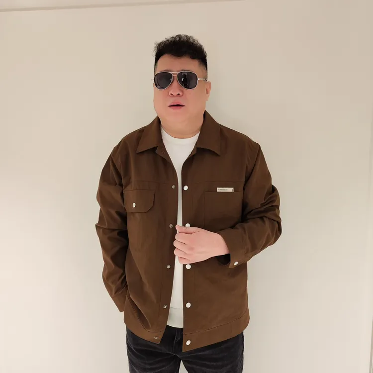 男士时尚百搭春季简约潮流翻领长袖休闲男外套宽松宽松春秋季男PX
