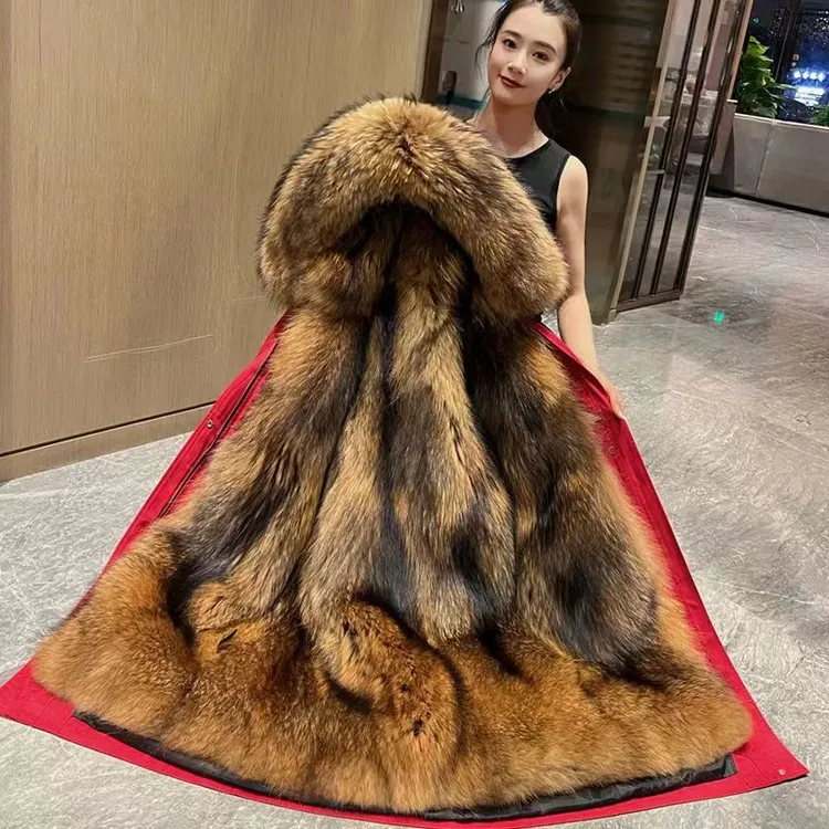 海宁派克服女款气质服装爆款2025新款皮毛一体可拆卸大毛领外套女