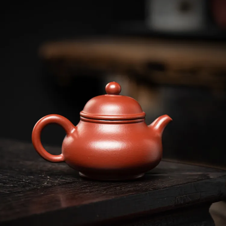 原矿紫砂茶具高潘壶紫砂茶壶泡茶家用半手工紫砂壶单壶小容量朱泥