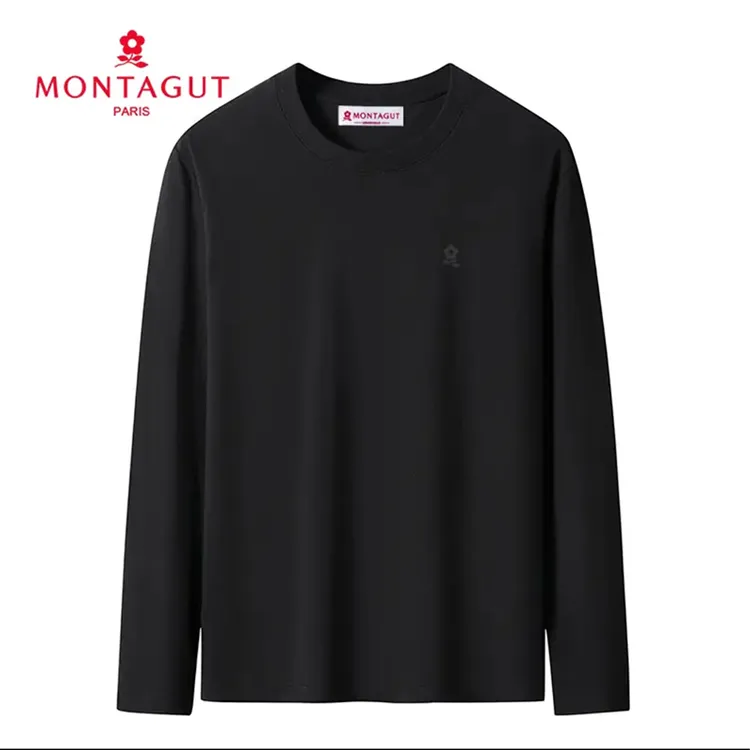 梦特娇官方正品新款纯色圆领纯棉男士长袖透气秋冬装大码内衣