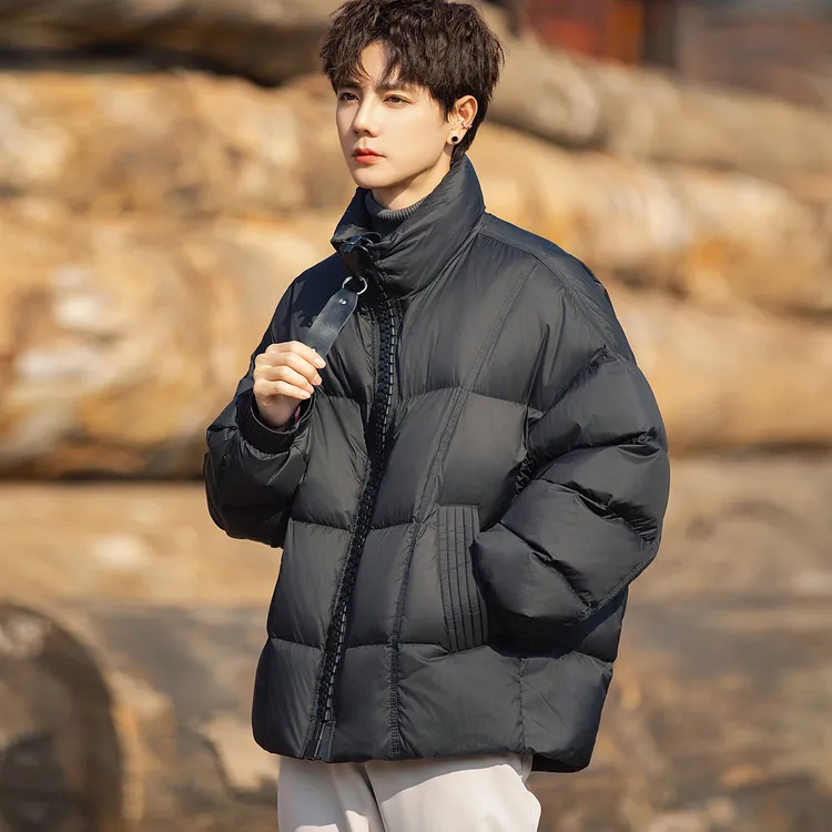 鸭绒男士立领羽绒服300克高充绒量2025冬季爆款加厚保暖宽松外套