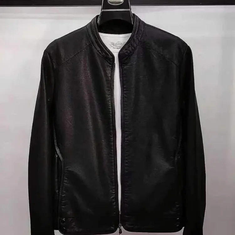 新款高品质男士立领休闲皮衣外套R8012