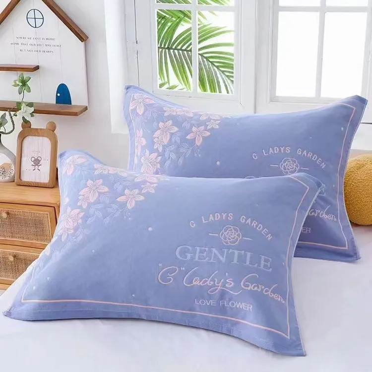 精梳棉枕巾家用成人一对大号枕巾枕头巾一对装柔软透气