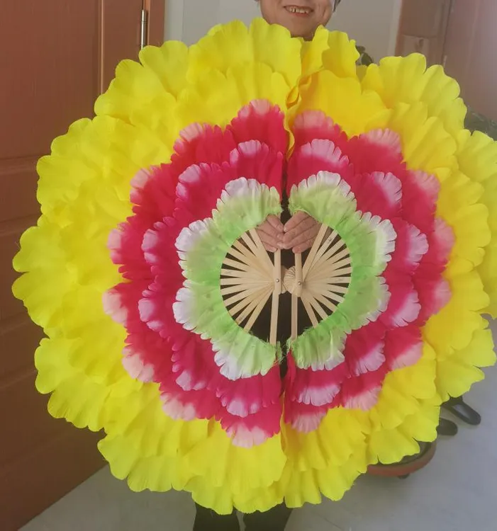 牡丹花扇爆款黄边款