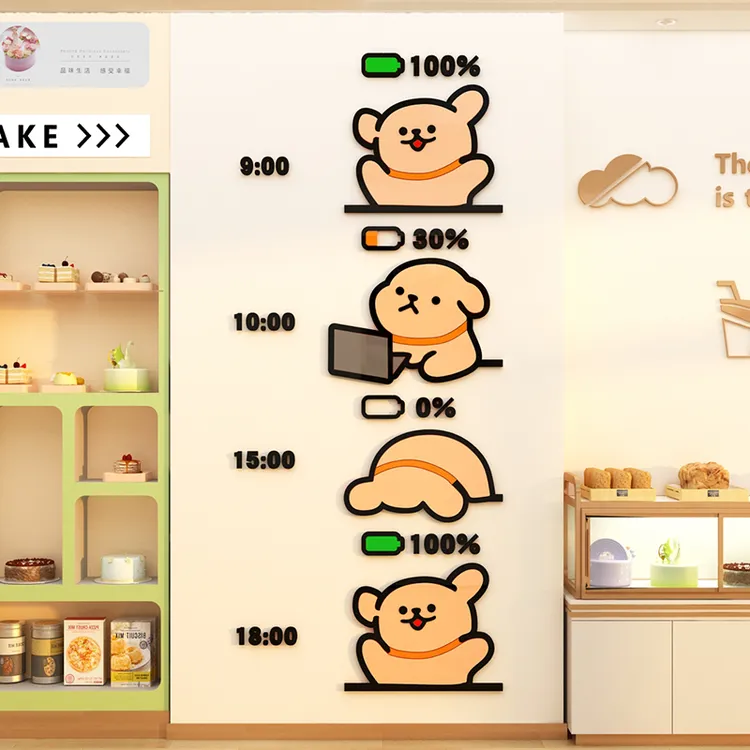 网红蛋糕奶茶店墙壁面装饰拍照区打卡布置氛围咖啡厅馆甜品贴纸画