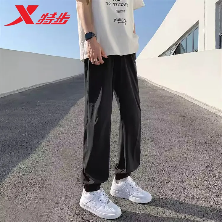 特步运动裤男款官方正品夏季薄款休闲束脚九分裤潮流百搭运动卫裤