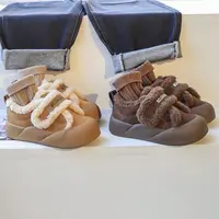 儿童加绒棉鞋2025冬季新款男童加棉加厚毛毛鞋女童美拉德宝宝鞋