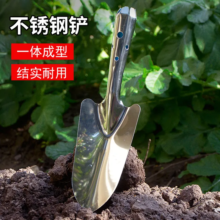 儿童不锈钢小铲子园艺工具多肉翻土种花种菜除草挖菜赶海挖沙铲土