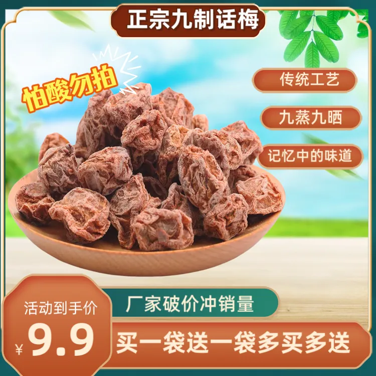 【酸话梅】正宗九制老话梅巧酸梅泡水梅酸甜好滋味记忆中的味道零食