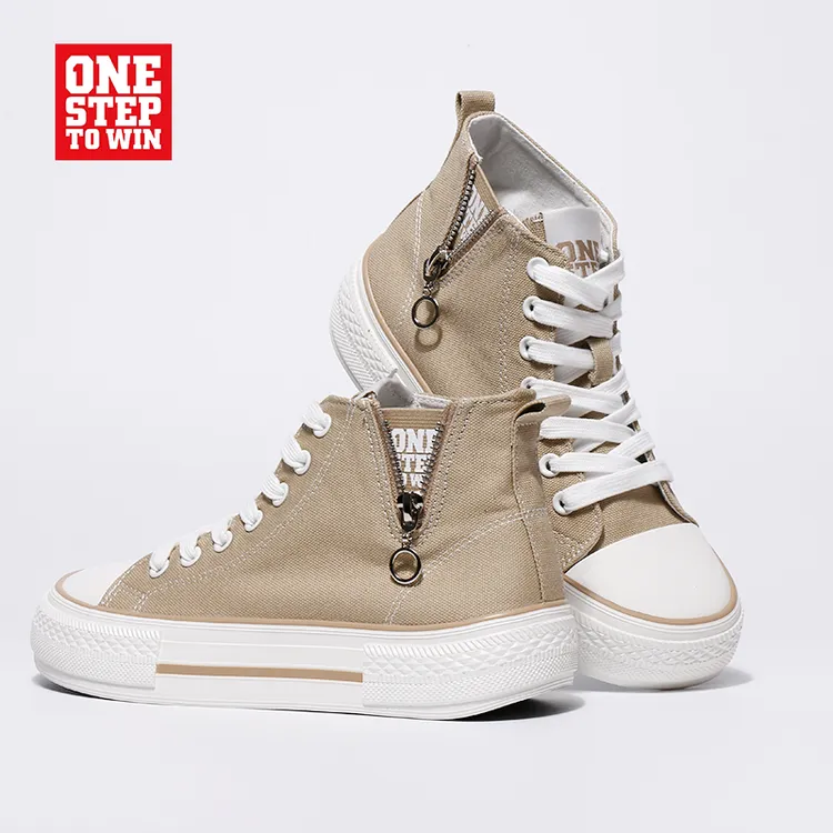 【口碑爆款】春夏高帮显高休闲百搭帆布鞋情侣潮流时尚潮鞋W28121