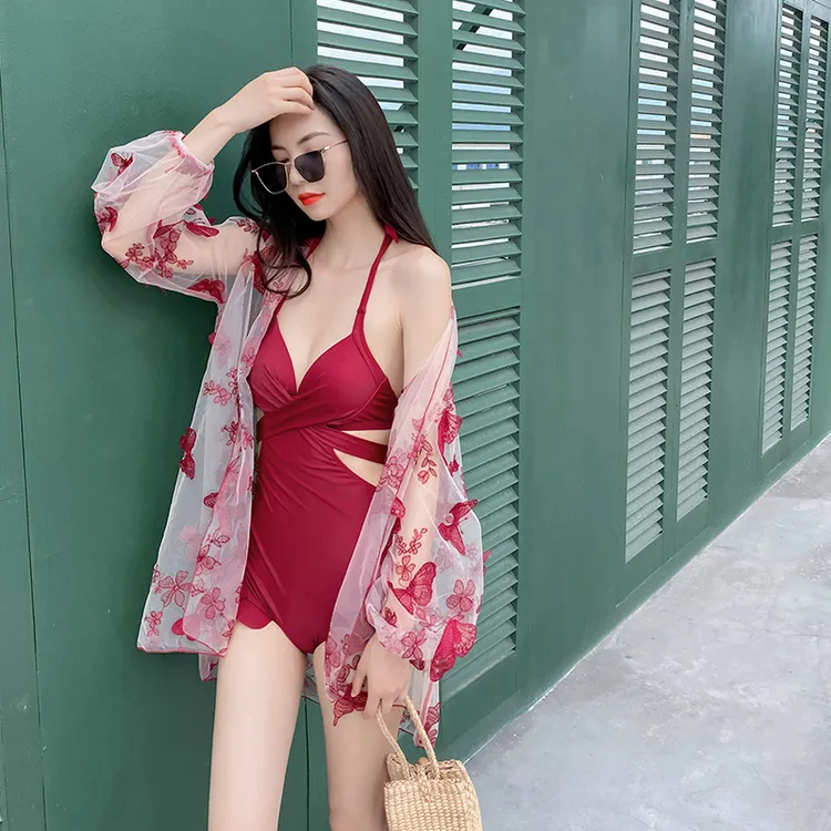 【汐歌儿】挚爱女神性感时尚高档又好看小胸聚拢度假连体三角泳衣女