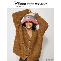 MOUSSY 秋冬新品迪士尼合作款米奇纽扣针织开衫010GAT70-5030