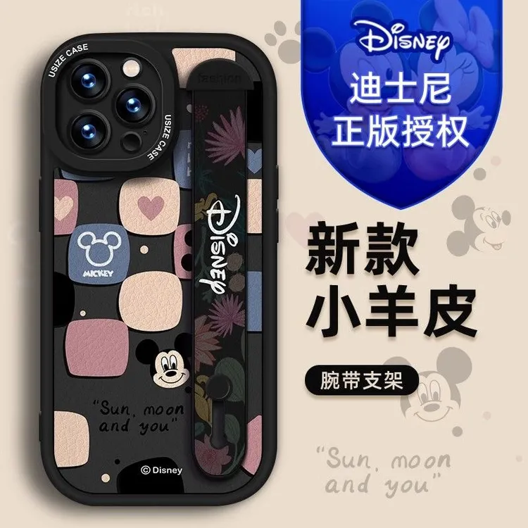 适用16苹果15Pro壳iPhone17米奇13Promax腕带14支架12硅胶11软xs