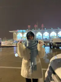 2.0版白熊托卡翻领中长款皮毛一体宽松环保毛毛外套百搭