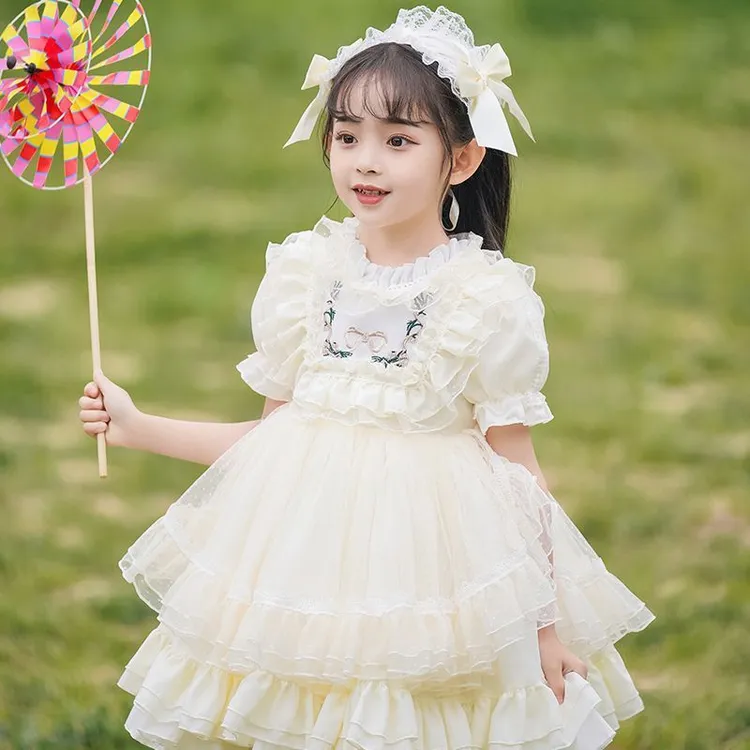 女童洛丽塔公主裙儿童2025新款洋气蓬蓬裙女孩lolita裙夏季连衣裙