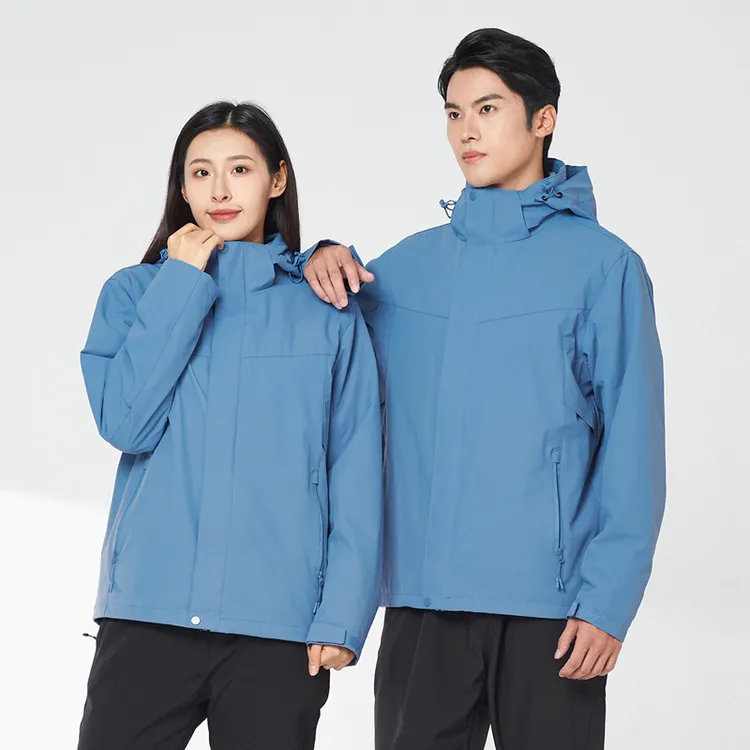 】户外登山服男款【冲锋衣夹克防水严选外套情侣银狐绒男女女款春秋