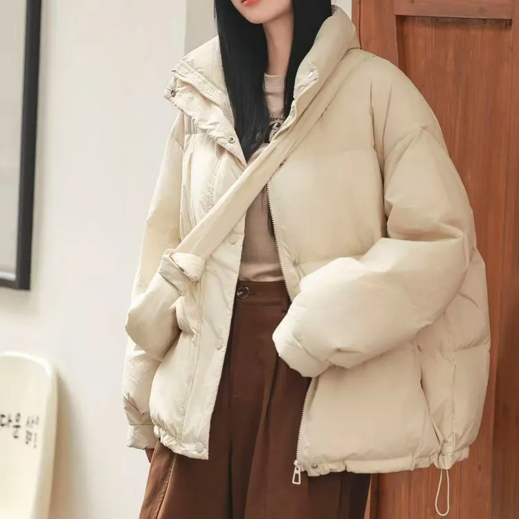 2024韩版百搭轻奢时尚休闲潮流网红宽松版带包包加绒外套  女