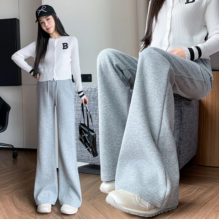 孕妇裤子春秋季新款时尚运动显瘦潮妈气质秋冬装阔腿加绒喇叭裤