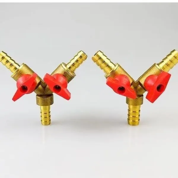 铜的球阀开关油管三通，三通油管三通带阀门，纯铜带开关方便圆形